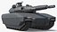 Futuristic Low-Profile Battle Tank Dark Gray 3D model