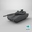 Futuristic Low-Profile Battle Tank Dark Gray 3D model