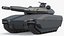 Futuristic Low-Profile Battle Tank Dark Gray 3D model