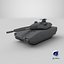 Futuristic Low-Profile Battle Tank Dark Gray 3D model
