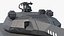 Futuristic Low-Profile Battle Tank Dark Gray 3D model