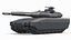 Futuristic Low-Profile Battle Tank Dark Gray 3D model