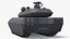 Futuristic Low-Profile Battle Tank Dark Gray 3D model