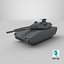 Futuristic Low-Profile Battle Tank Dark Gray 3D model