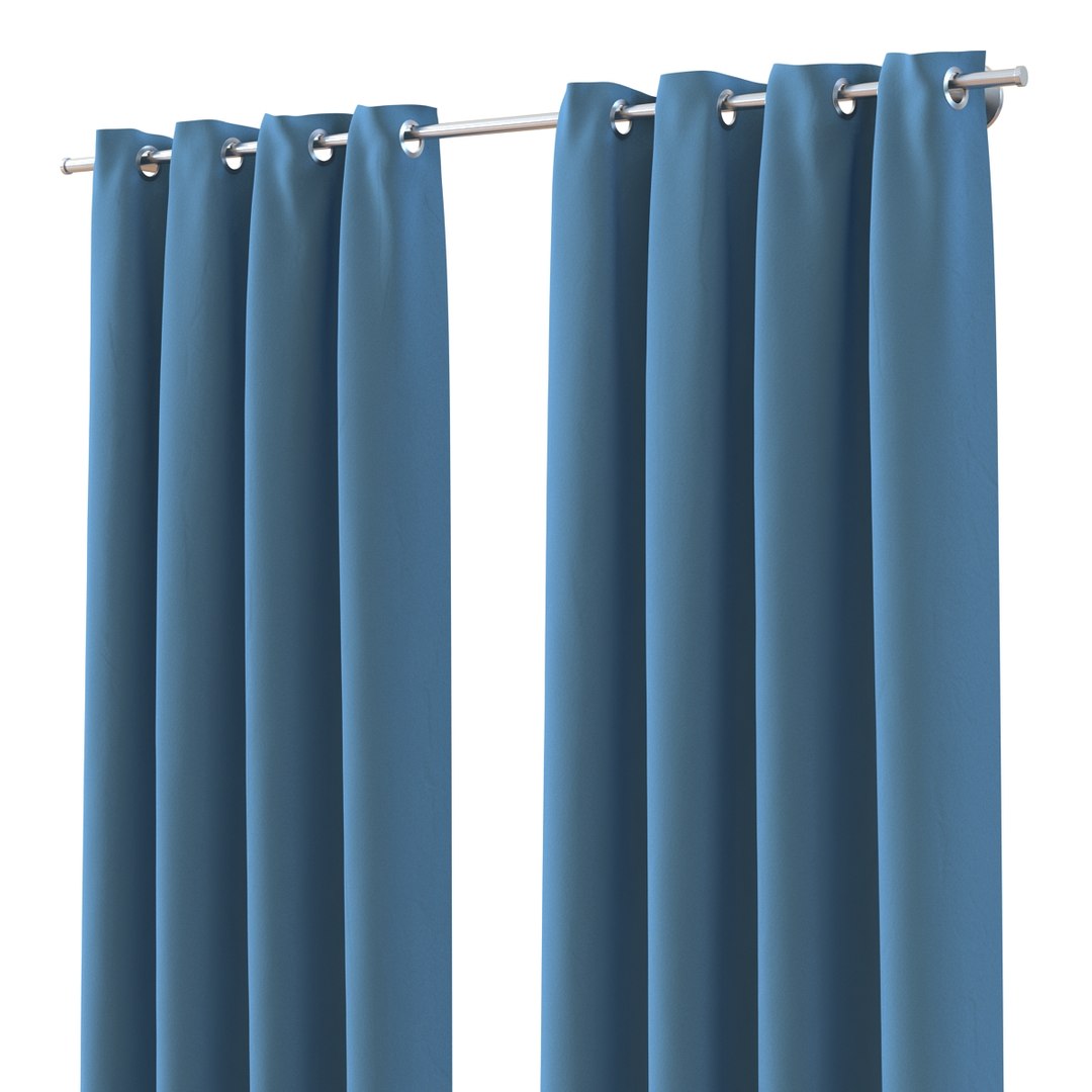 Curtain 3 Blue 3d Model