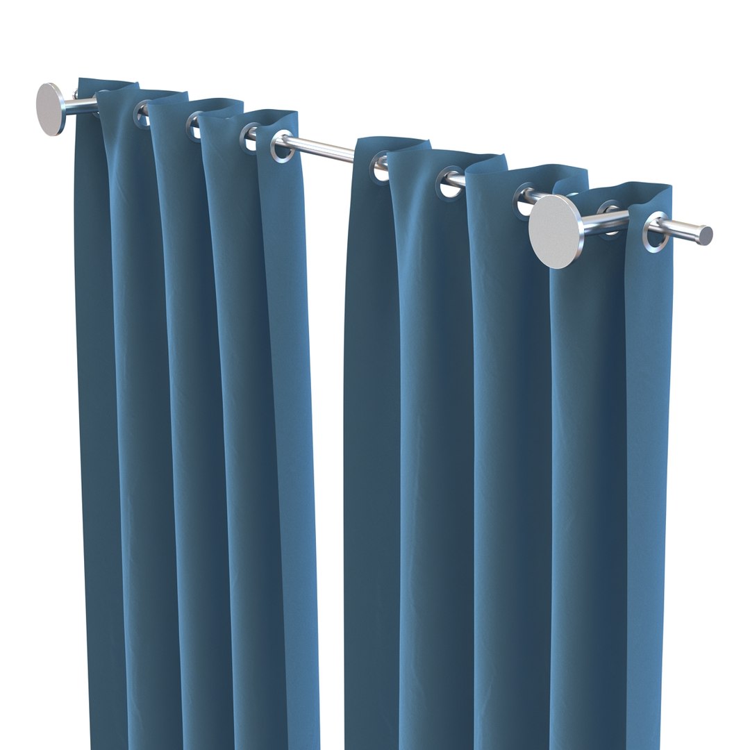 Curtain 3 Blue 3d Model