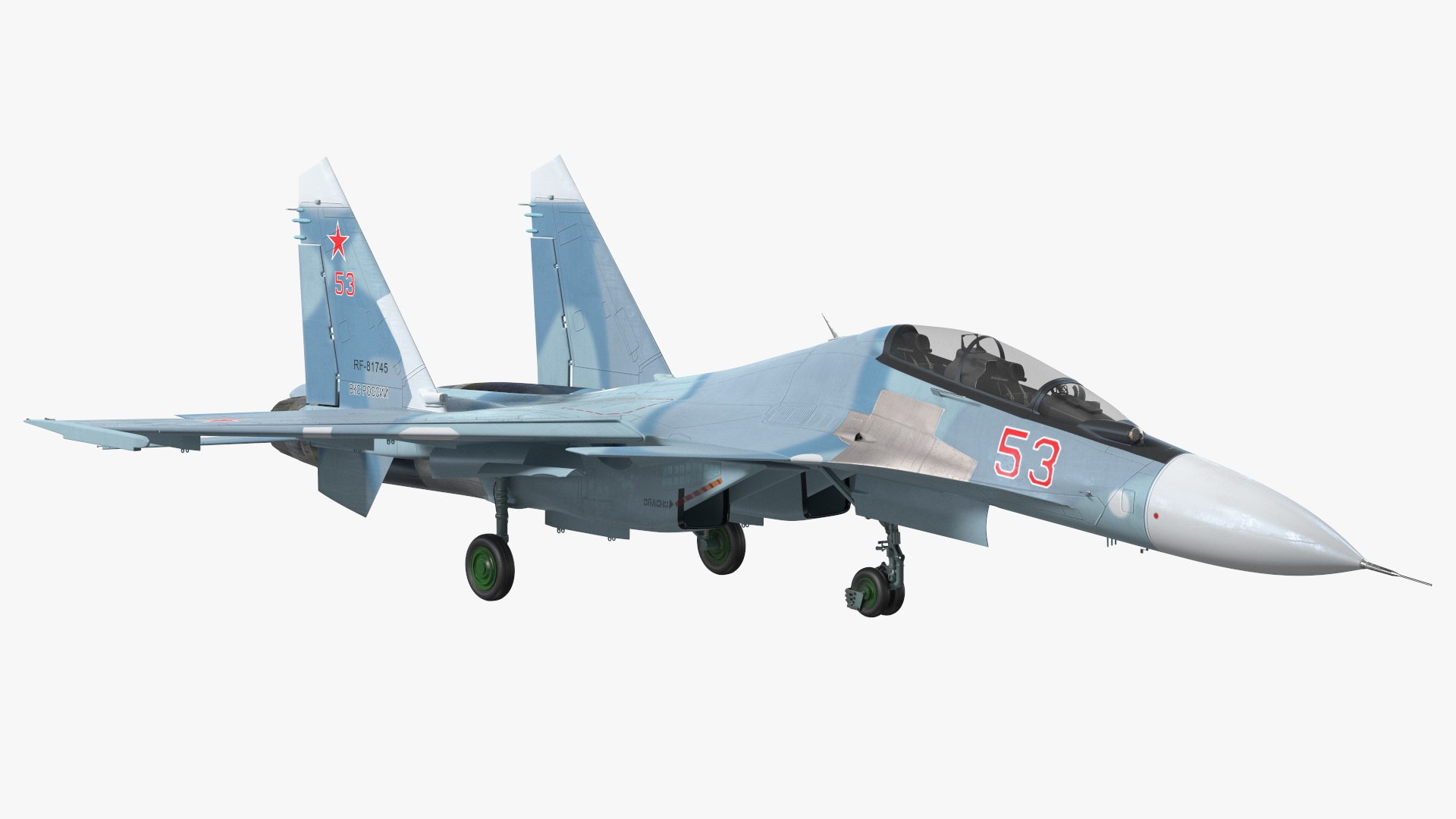 Su-30 Rigged 3D model preview