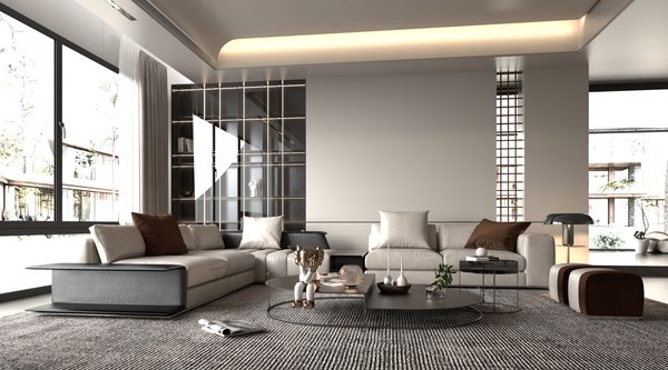 3D Modern Aprartment Interior Scene Rendered By VRAY model - TurboSquid ...