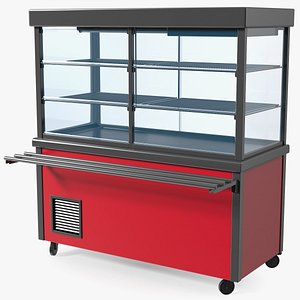 3D Small Refrigerated Display Case Self Service Line