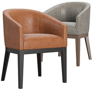 morgan barrelback slope leather chair model