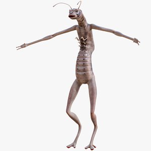 Coffee Worm Alien MIB T-Posed PBR