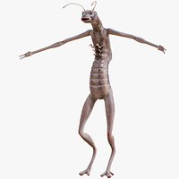 Coffee Worm Alien MIB T-Posed PBR