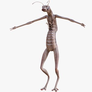 Coffee Worm Alien MIB T-Posed PBR