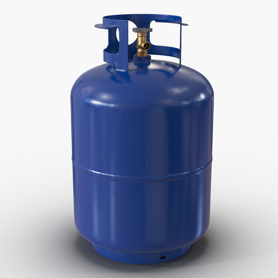 Gas Cylinder Blue 3D Model 3D model preview