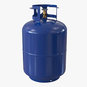 3d gas cylinder blue model