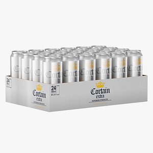Beer 490ml Pack 24 Cans Low Poly PBR Realistic 3D model