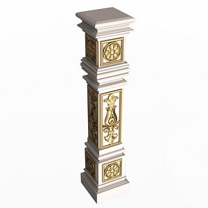 3D Stair Baluster 06 White