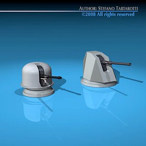 3d model oto melara navy guns