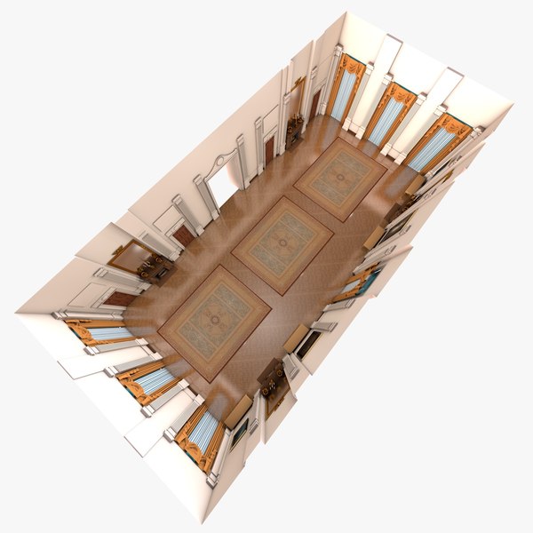3D white house east room
