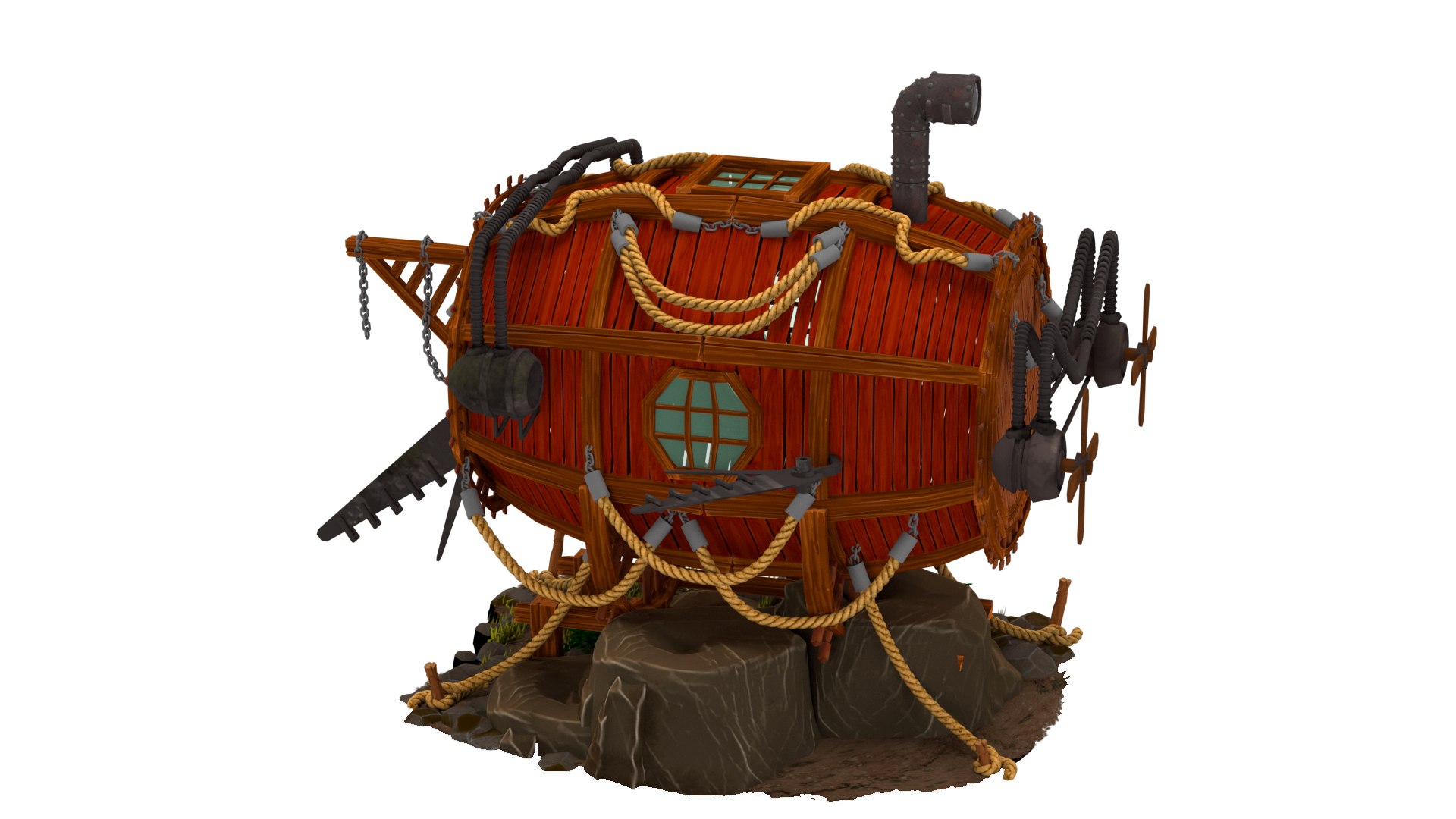 Red Submarine High-poly 3D - TurboSquid 2380024