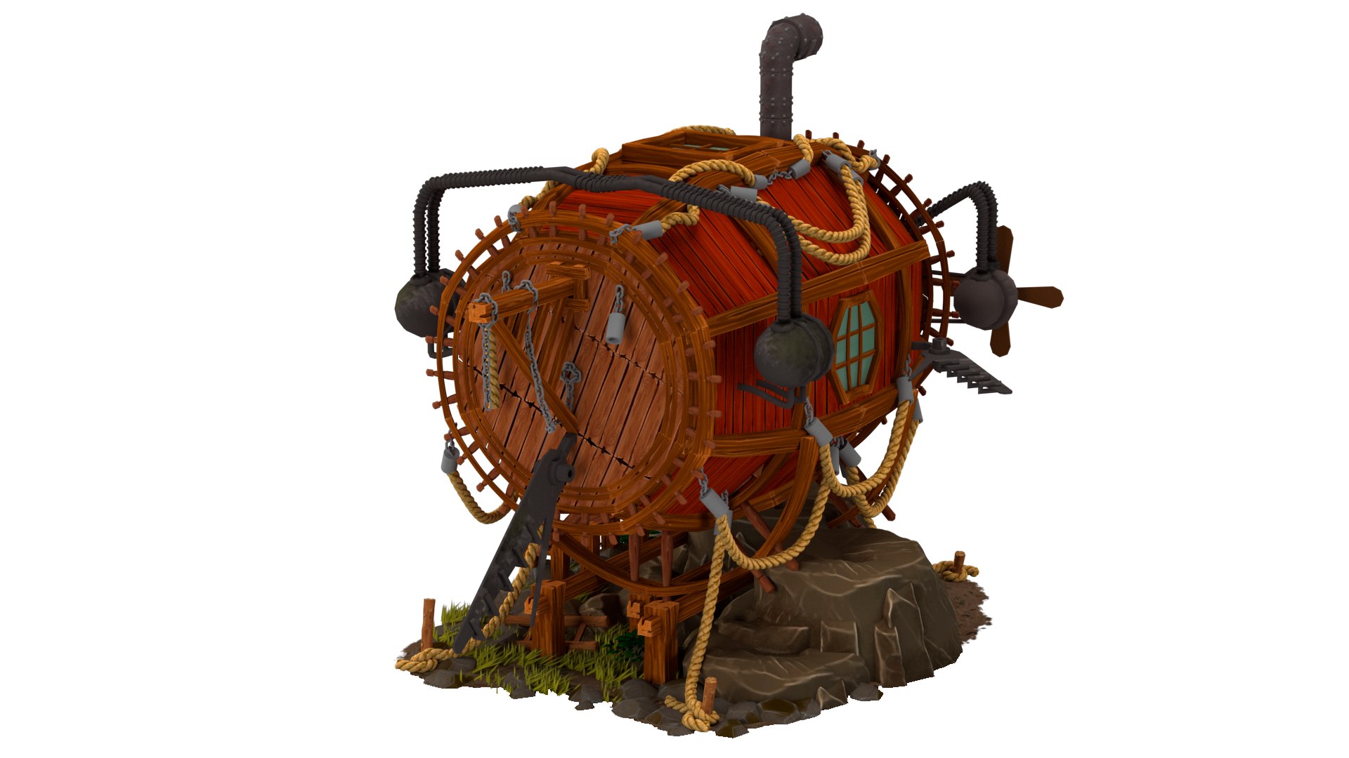 Red Submarine High-poly 3D - TurboSquid 2380024