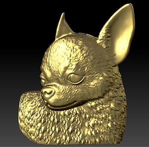 3D model chihuahua head pendant