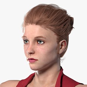 realistic woman rigged 3D model
