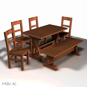 3ds dining table chairs