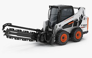 Bobcat S590 Compact Wheel Loader with Trencher Attachment