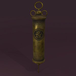 3D vintage medieval medical syringe