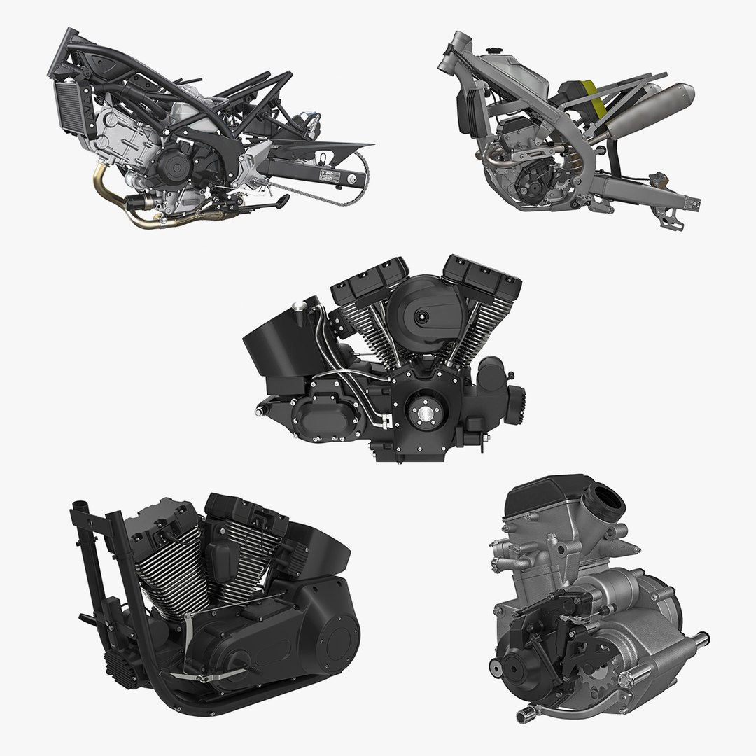 Motorcycle Engines Collection 3 3D model preview