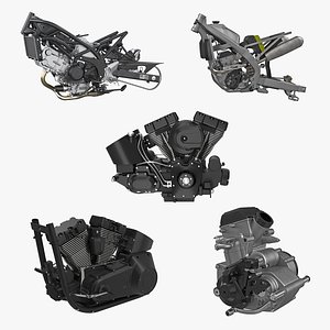 motorcycle engines 3 3D model