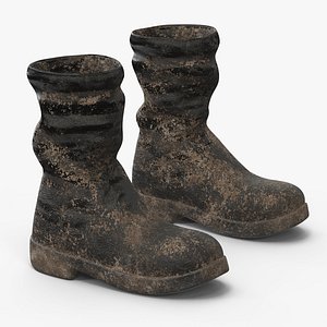 3D Old Utility Work Boots model
