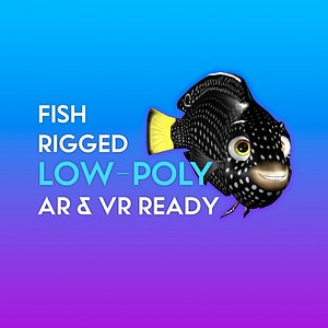 3D tamarin wrasse low-poly rigged