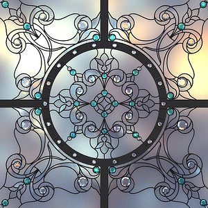 3d stained-glass frosted glass model