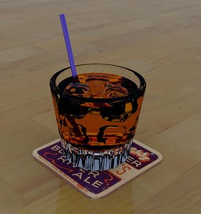 whiskey plastic straw 3d model
