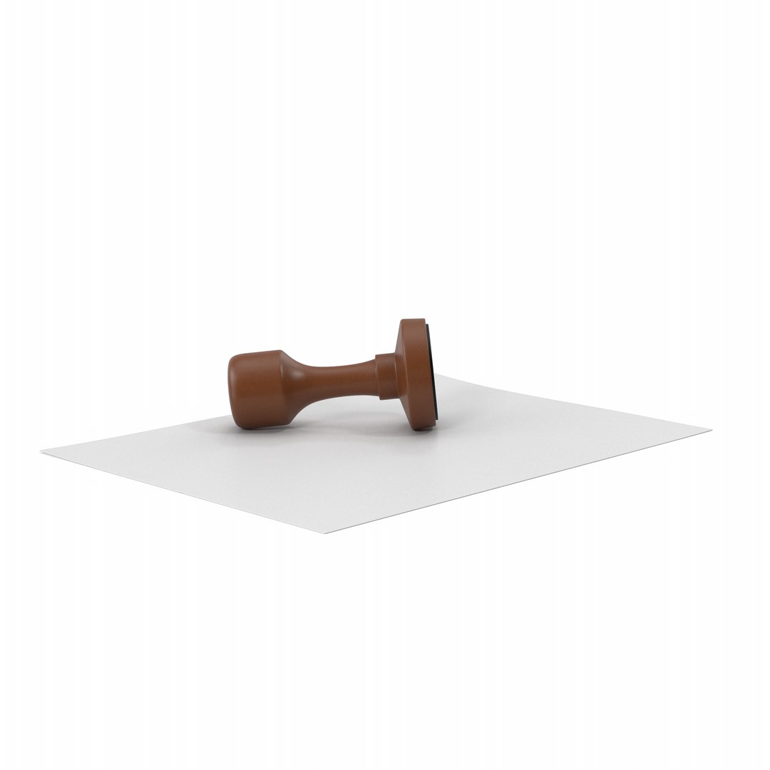 Round Stamp And Paper 3D Model - TurboSquid 2110630