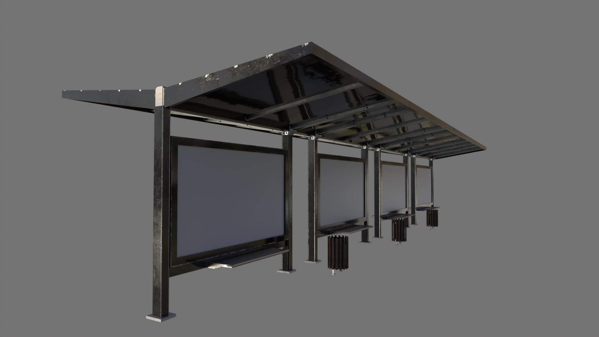 3D Bus Stop Package Game Ready - TurboSquid 2085653
