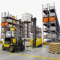 Warehouse Palletes And Forklifts