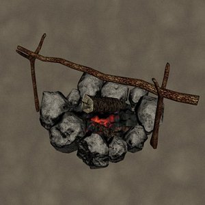 campfire camp 3d model