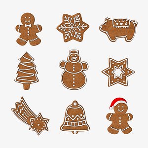 gingerbread cookie set 3D model