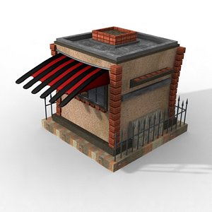 small kiosk shop 3d model