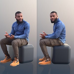 3D 10635 Gabriel - Black Casual Man Sitting And Talking model