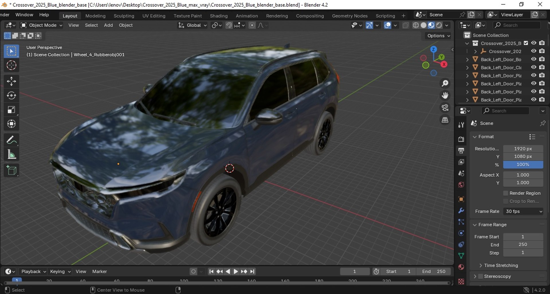 Crossover 2025 Blue 3D Model - TurboSquid 2288486