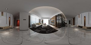 3D living room restaurant