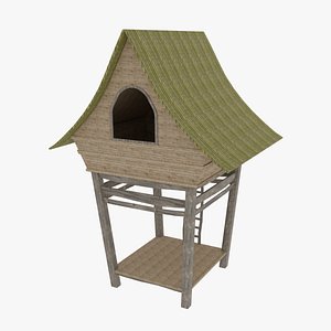 JUNGLE HUT SHELTER HOUSE SURVIVAL Low-poly 3D model model