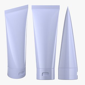Realistic Cosmetic Plastic Tube Flip Top Cap Mockup