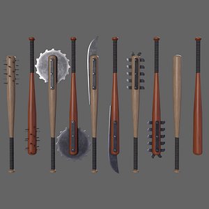 3D PBR Baseball Bat Weapons - Collection
