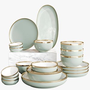 Set of dishes for the kitchen or restaurant 3 3D model