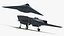 TAI Anka-3 Flying Wing UCAV Design Dark Blue Rigged for Cinema 4D